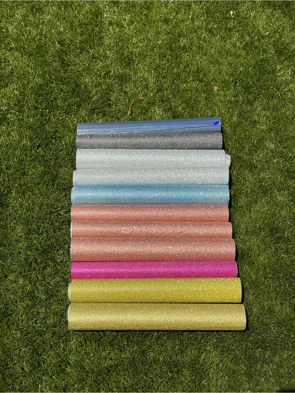 Glitter Adhesive Vinyl Rolls Assortment - Gold, Pink, Blue, Silver & More